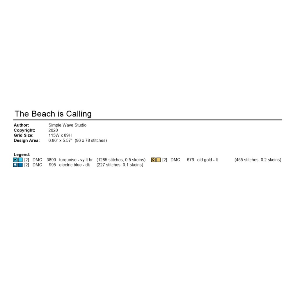 The Beach is Calling Quote Counted Cross Stitch Kit - Picture 6 of 6